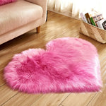 tapis cœur peluche rose blanc moderne chambre doux sans bpa pvc polyester vinyle