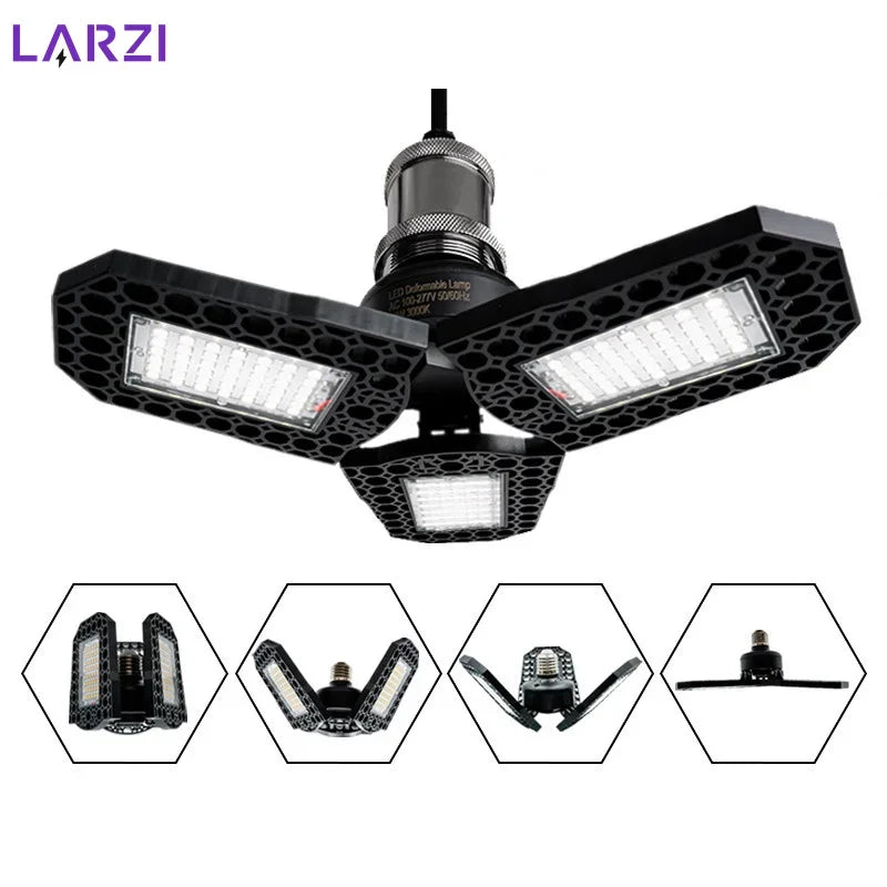 lampe led industrielle 40w 60w 80w noir grille hexagonale moderne