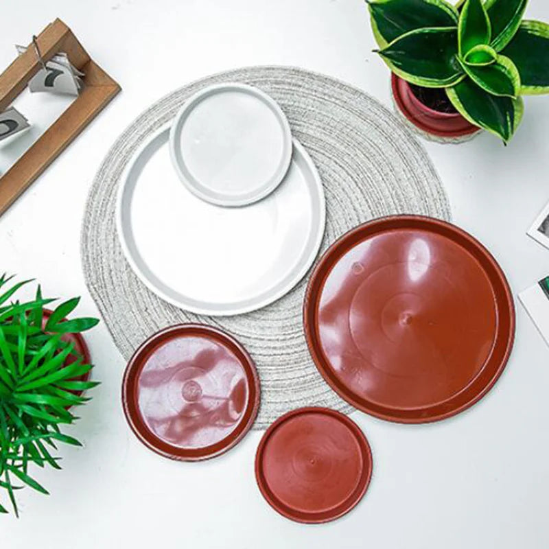 assiettes rondes plastique blanc rougebrun modernes plateformes plante concentriques 120 140 160 180