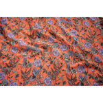 tissu polyester opaque orange floral oiseaux largeur 140cm respectueux environnement Jacquard coudre bricolage femmes