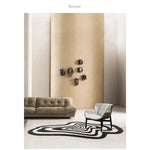 tapis noir blanc rayures moderne salon salle bain imperméable anti dérapant polyester daimwashable