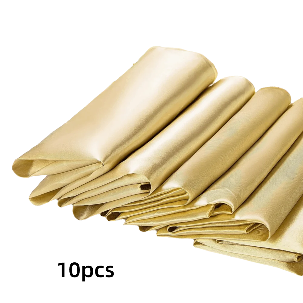 serviettes satinées classiques blanc cassé 30cm table maison restaurant festives