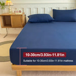 housse lit coton élastique uni moderne blanc bleu marine beige rose