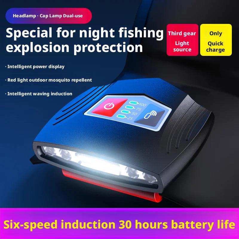 lampe torche rechargeable noir rouge affichage led clip portable moderne