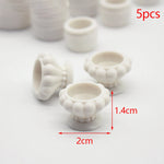 accessoires poupée miniature pot fleur blanc motifs floraux classiqueDecoration maison poupéeSimulation meublesSET5pièces