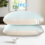 oreiller doux blanc bleu clair texture géométrique moderne lavable machine support cervical