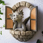 décoration murale dragon gris fantaisie pierre imitation antique statuaire jardin