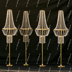 lampe table dorée strass élégante chaînettes pendantes classique base solide festive anniversaire mariage