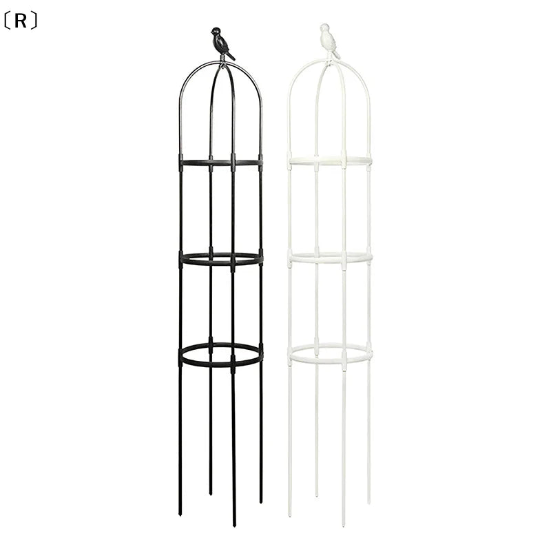 support plante grimpante cadre noir blanc moderne oiseau décoratif grille fixation plante tomates jardin