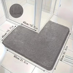 tapis bain moderne noir gris beige doux antidérapant salle bain adhésif uni grande taille