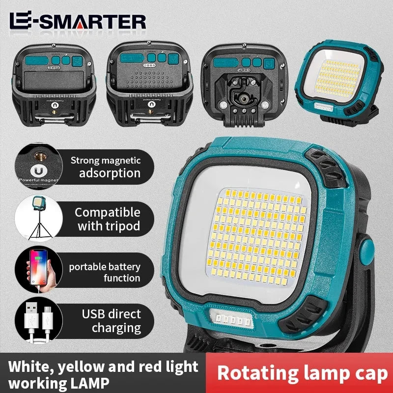 lampe travail multifonctionnelle led bleu jaune moderne robuste clips aimant USB Type