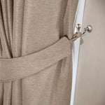 rideau moderne pvc beige tissu uni opacité dorés vis fixations murales maison