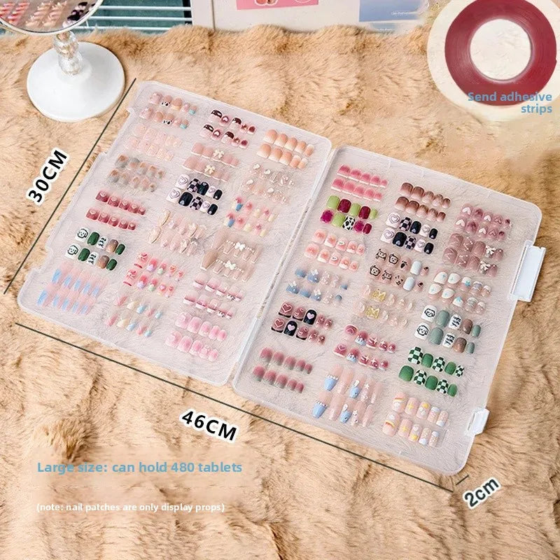 coffret rangement faux ongles multicolores modernes grande capacité portatif transparent accessoire nail art