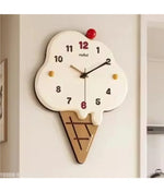 horloge murale moderne créative blanc jaune rouge noir glace crème chiffres pointeurs