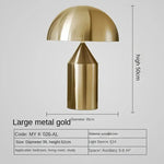 lampe table moderne métal doré forme champignon luxe éclairage intérieur maison