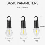 ampoule led portable rechargeable camping pêche barbecue lumière chaude carabine usb type vintage noir