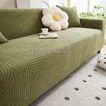 housse canapé beige clair rayures ondulées polaire élastique moderne salon fauteuil coussin décoratif
