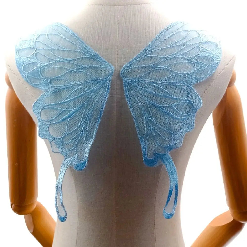Ailes papillon violet noir bleu rose vert marron adhésif fantaisie déguisement polyester