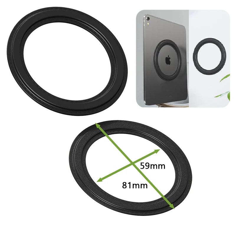 support magnétique moderne tablette noir rond lisse aimant maison réfrigérateur