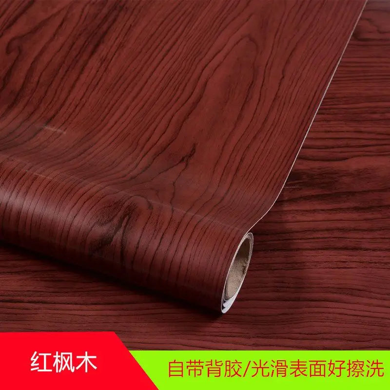 papier peint bois moderne adhésif beige brun rouge gris opacité décoration meubles salon chambre