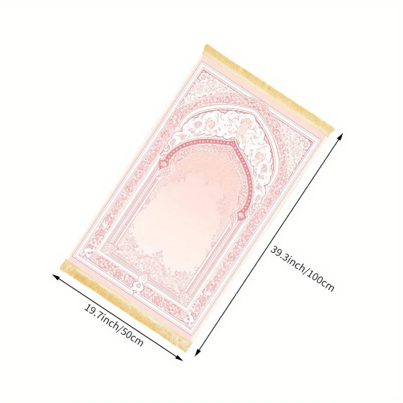 tapis rose clair ornements floraux arches décoratives classique résistant décoloration usage intérieur extérieur