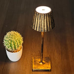 lampe table moderne lampe led rechargeable usb couleurs ambiance plissée effet vieilli base antislip.touchscreen