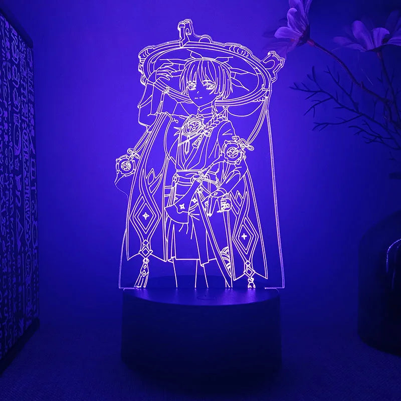 lampe 3d led dessin animé transparente veilleuse batterie aa rechargeable câble usb base solide