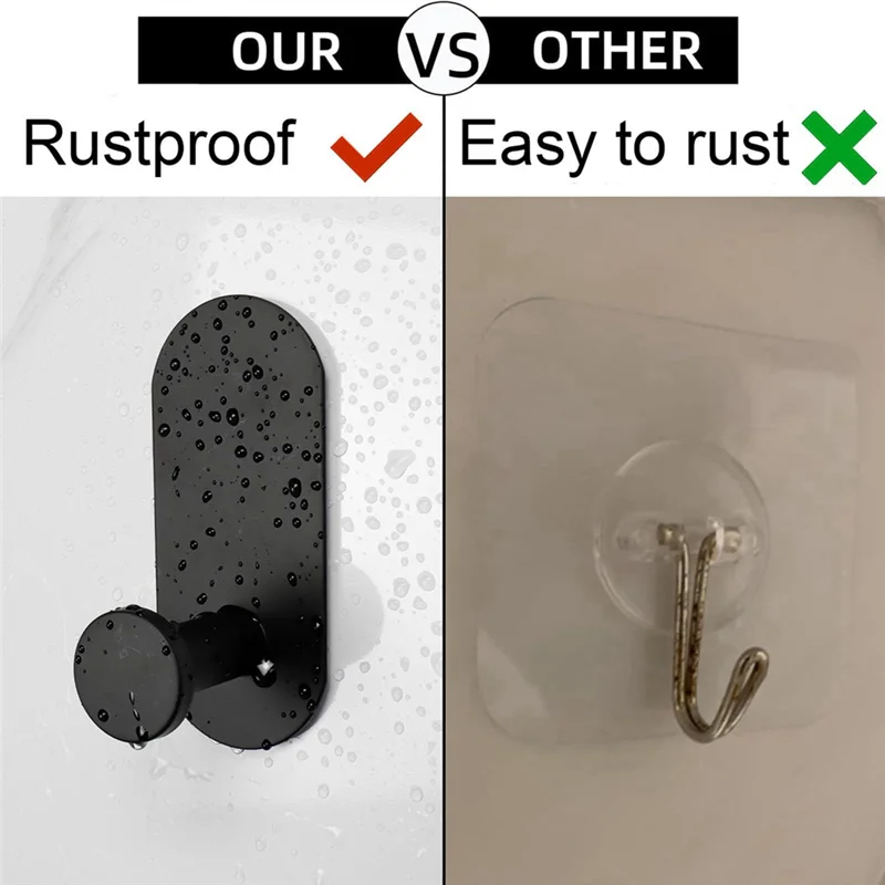 crochets adhésifs noirs robustes serviettes douche cuisine sans perçage moderne minimaliste