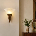 lampe murale vintage art déco bronze abat jour rayures blanc cuisine chambre salle manger