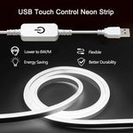 éclairage led néon flexible blanc moderne interrupteur tactile câble usb adaptable décoration murale
