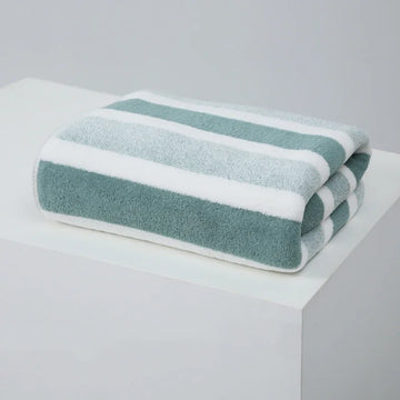 serviettes bain douces vert clair rayées absorption rapide coton polyester moderne