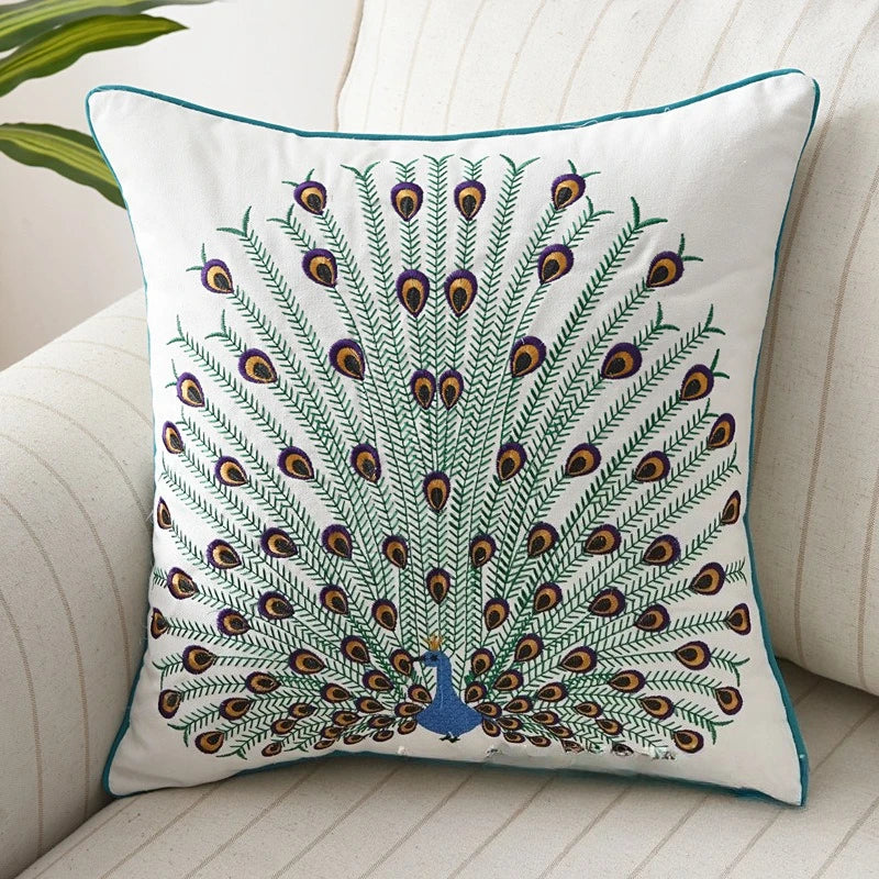taies d'oreiller velours oiseau perroquet feuilles bleu foncé élégant non toxique polyester respectueux environnement