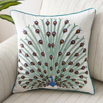 taies d'oreiller velours oiseau perroquet feuilles bleu foncé élégant non toxique polyester respectueux environnement