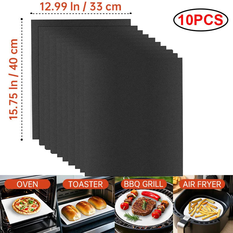 tapis cuisson antiadhésif réutilisable résistant chaleur fond four noir moderne silicone