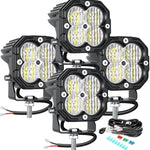 feux travail led 30w noir orange quadrillé combo spot flood vtt suv moto
