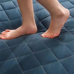 matelas tatami bleu marine gris confortable coton tissé pointillé moderne autonome épais solide antidérapant