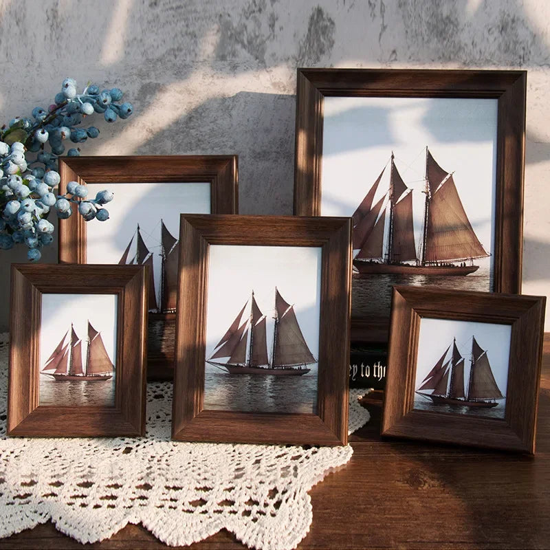 cadre photo rectangulaire résine rustique motif naturel décoration intérieur maison