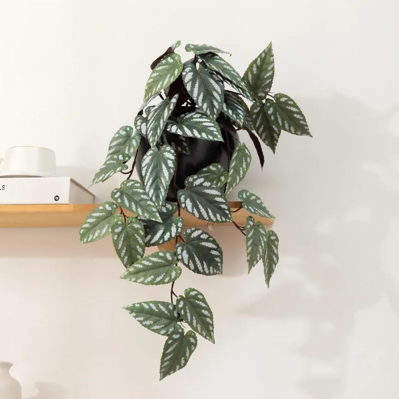 décoration intérieure plante artificielle feuilles vertes suspension moderne minimaliste accrochage