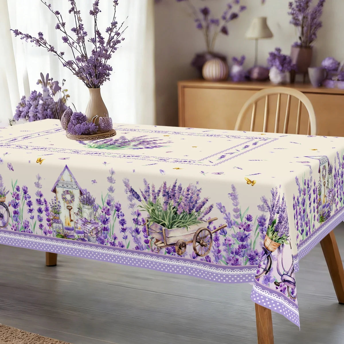 nappe table fleur lavande printemps été mariage anniversaire extérieur provence champêtre vaisselleDecorationFestivalière