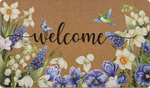 tapis d'entrée marron clair fleurs colorées résistant rides extérieur salon 50x80cm 40x60cm 30x50cm naturel