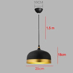 lampe suspension industrielle métal noir doré rétro moderne éclairage intérieur restaurant bar loft