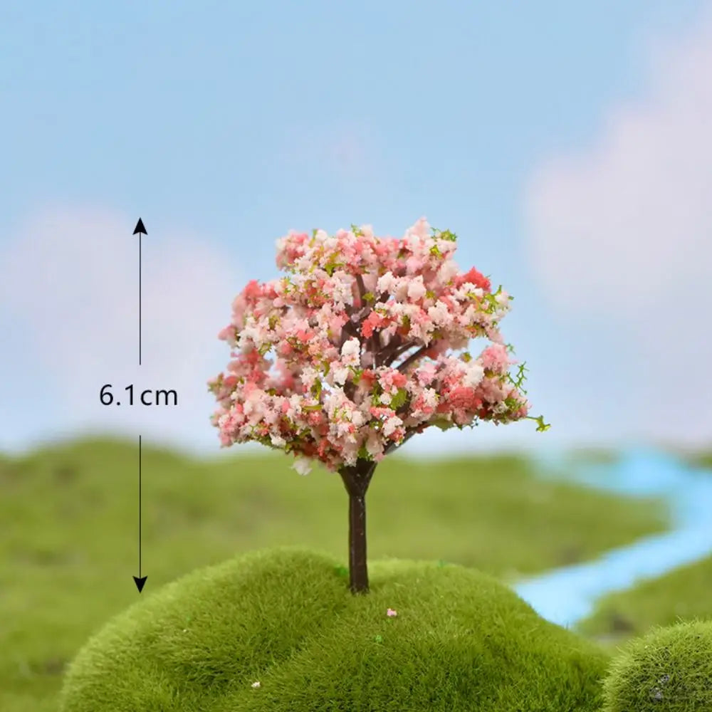 décoration intérieure arbre miniature résine fleurs feuilles rose verte artificiel rural maison