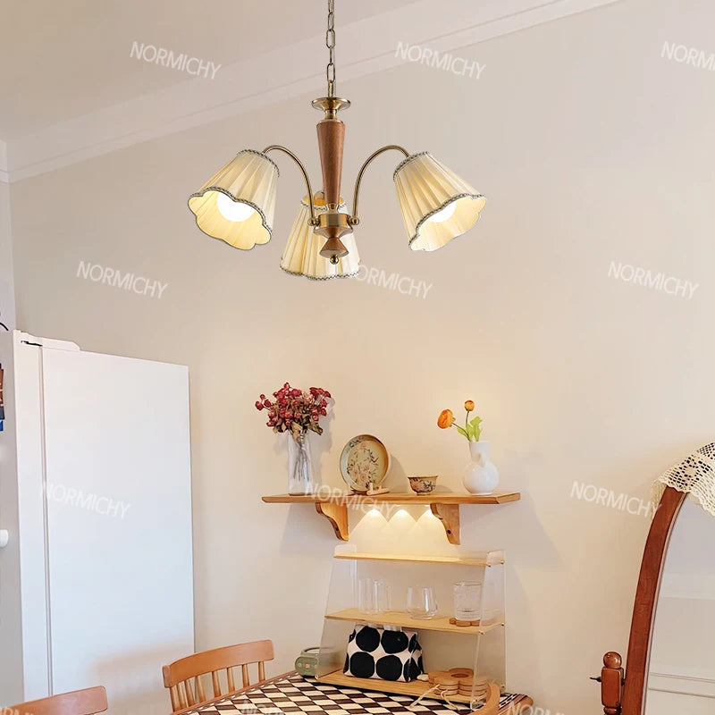 lampe suspendue or plissée classique ampoules abat jour vintage chambre salon