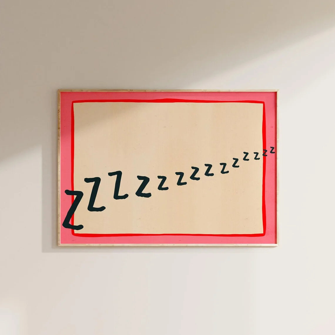 cadre moderne toile lettre rouge fond beige abstraction sans cadre chambre salon