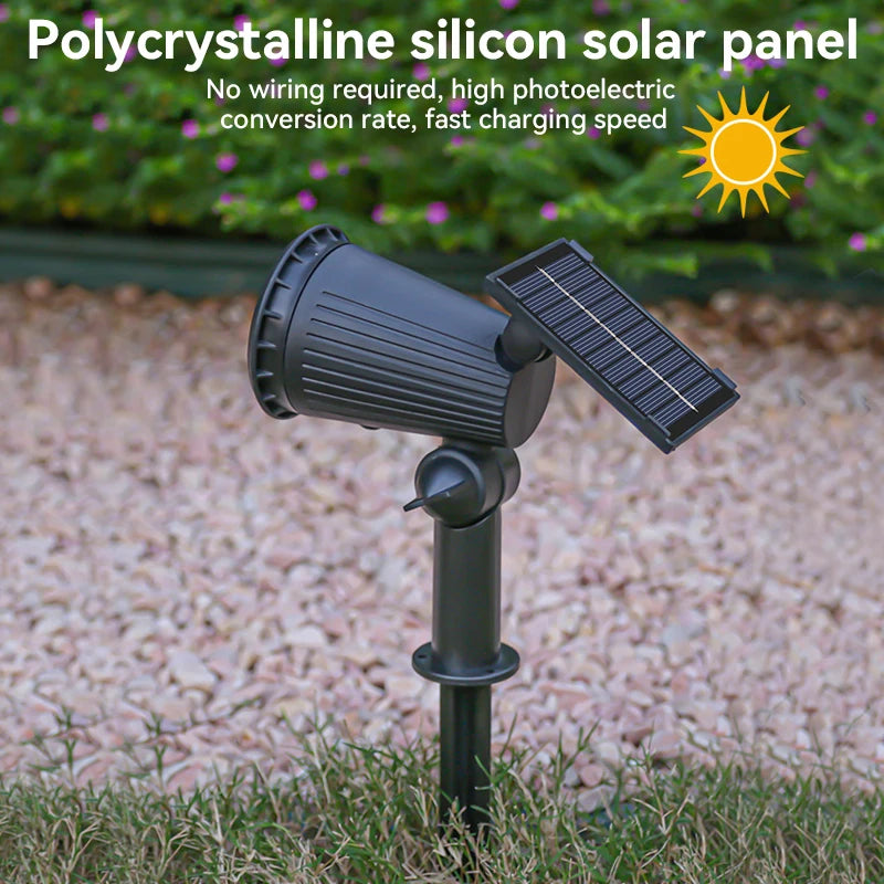 projecteur solaire led ip65 étanche réglable lumière jardin moderneextérieur(rgb chaleureuse)