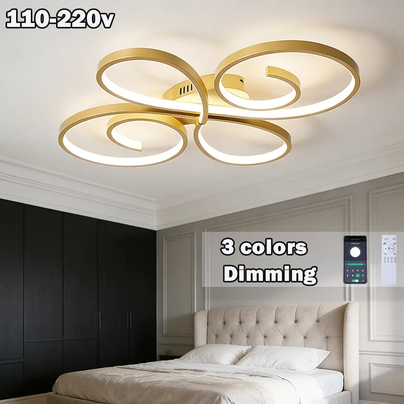 plafonnier led or contemporain circulaire ondulé opacité éclairage quotidien 15 ampoules led 10 15m²