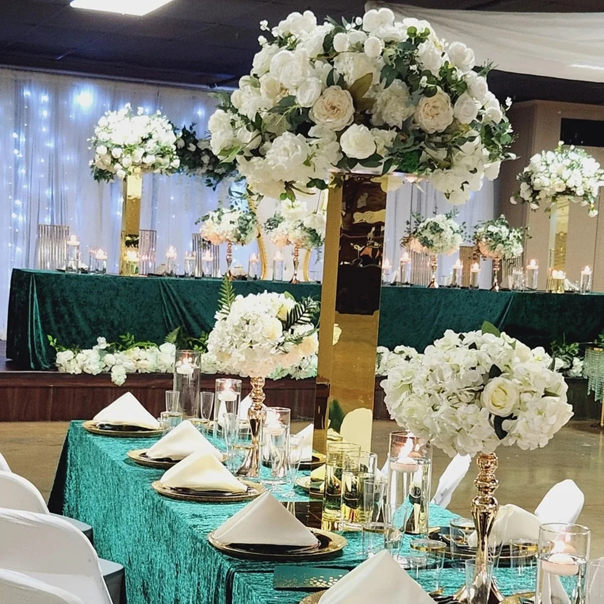 support fleurs moderne métal doré décorations table mariage centre table