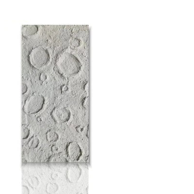 décoration murale moderne pierre lunaire relief cratères gris noir blanc minimaliste 120x60cm