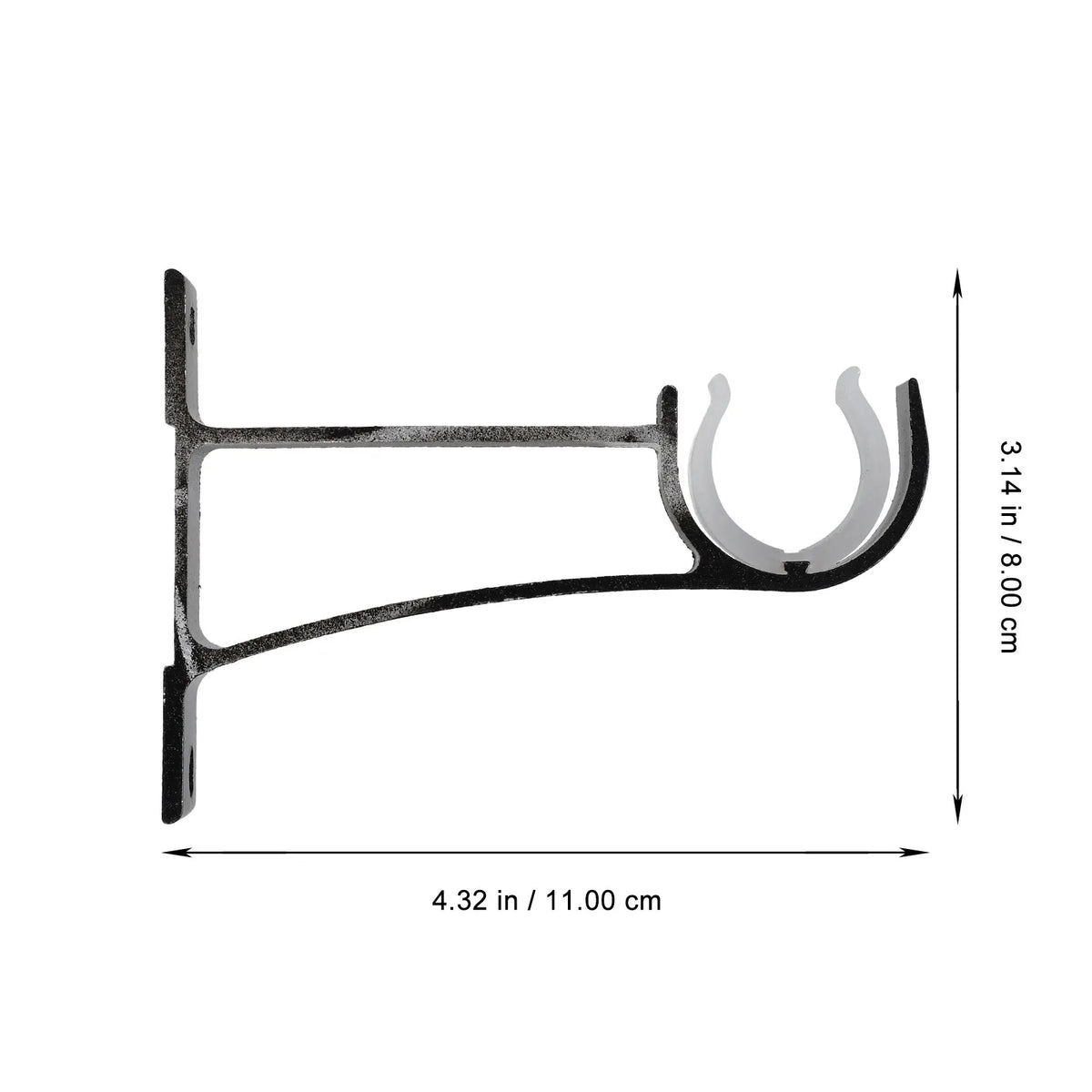supports tringle rideaux plastique lisse moderne noir blanc fixations murales anneaux rideaux tringles