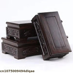 socle bois ébène miniature plateau vase théière décor traditionnel asiatique occasionnels